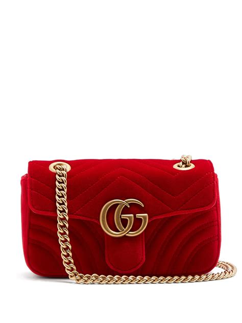 gucci red velvet crossbody bag|small gucci bag red.